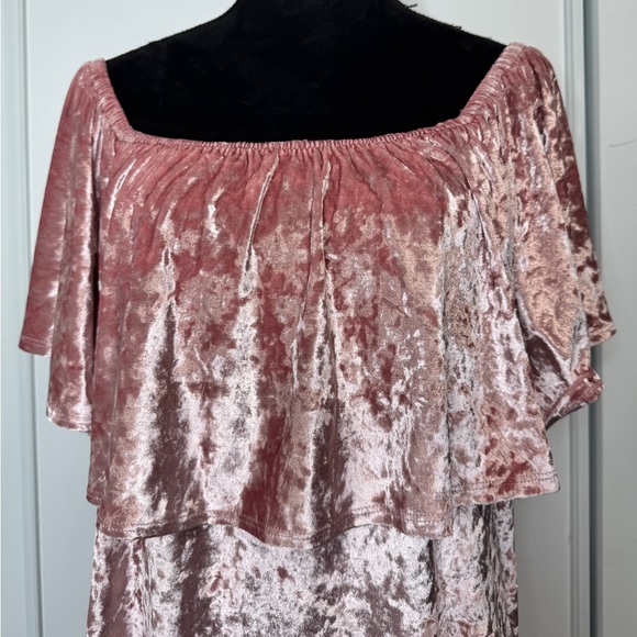 Venus Velvet Off-Shoulder Dress Pink - Picture 4 of 10
